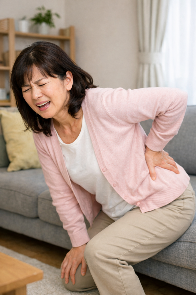 立春時期の寒暖差と体の不調イメージ